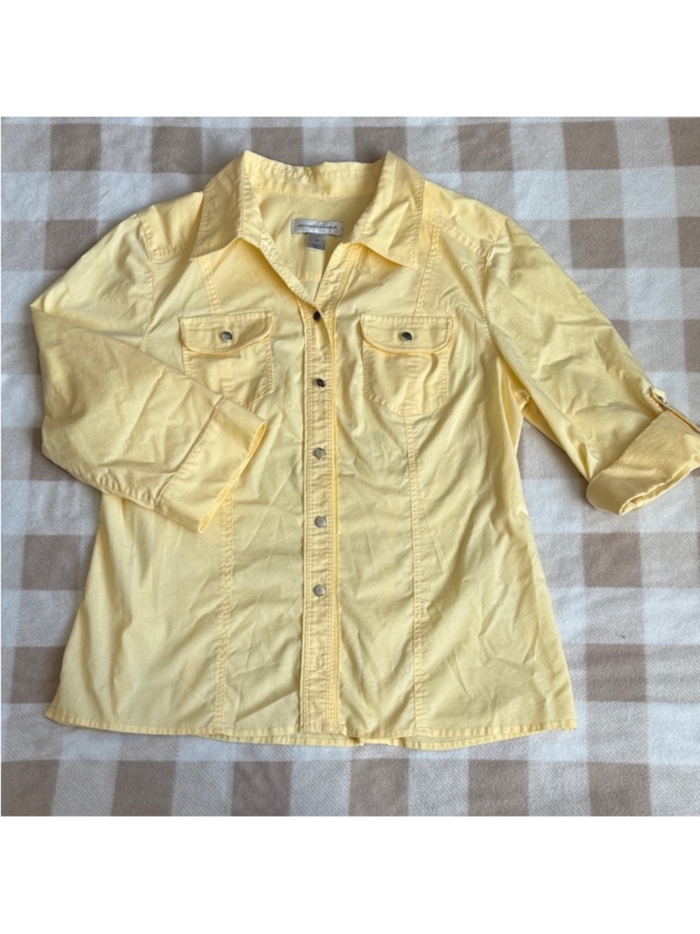 Christopher & Banks Yellow Button-Down Shirt